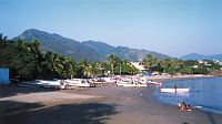 Panga fishing boats on La Playa Municipal